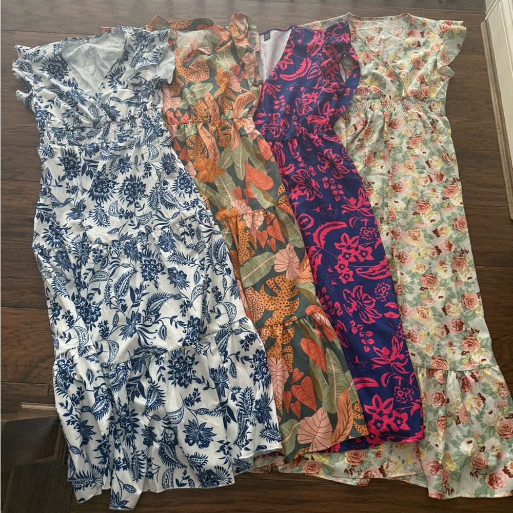 Floral and Patterned Dresses Bundle - M/L, 8-10-12
